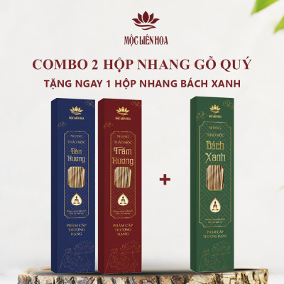 Combo 2 Hộp Nhang Gỗ Quý- Tặng 1 hộp nhang Bách Xanh